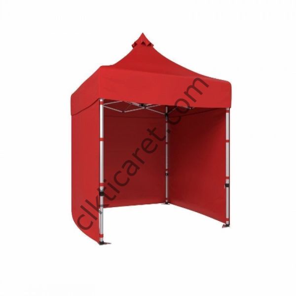 CLK 2x2 40mm Alüminyum Katlanabilir Tente Gazebo Çadır 3 Kenar Kapalı Kırmızı