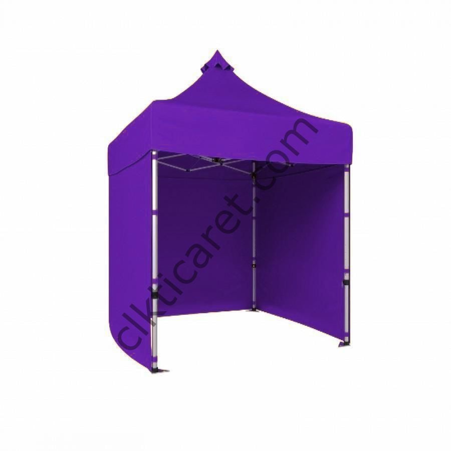 CLK 2x2 40mm Alüminyum Katlanabilir Tente Gazebo Çadır 3 Kenar Kapalı Mor