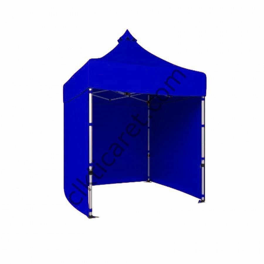 CLK 2x2 40mm Alüminyum Katlanabilir Tente Gazebo Çadır 3 Kenar Kapalı Saks Mavi