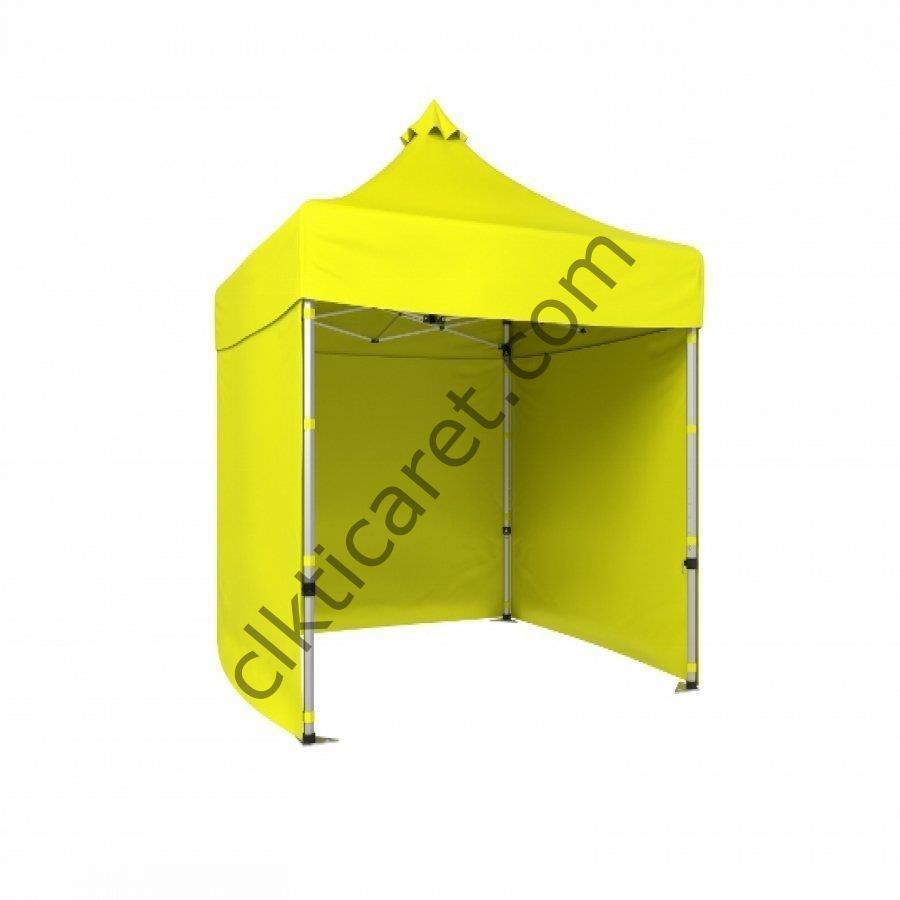 CLK 2x2 40mm Alüminyum Katlanabilir Tente Gazebo Çadır 3 Kenar Kapalı Sarı
