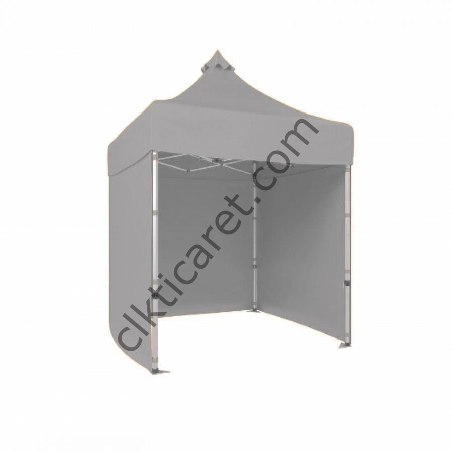 CLK 2x2 40mm Alüminyum Katlanabilir Tente Gazebo Çadır 3 Kenar Kapalı Açık Gri