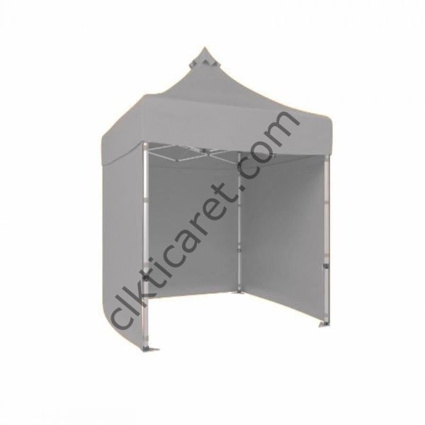 CLK 2x2 40mm Alüminyum Katlanabilir Tente Gazebo Çadır 3 Kenar Kapalı Açık Gri