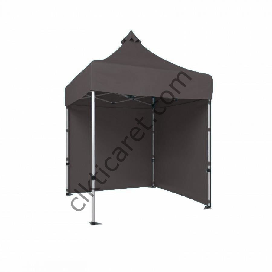 CLK 2x2 40mm Alüminyum Katlanabilir Tente Gazebo Çadır 2 Kenar Kapalı Gri