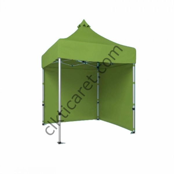 CLK 2x2 40mm Alüminyum Katlanabilir Tente Gazebo Çadır 2 Kenar Kapalı Haki Askeri Yeşil