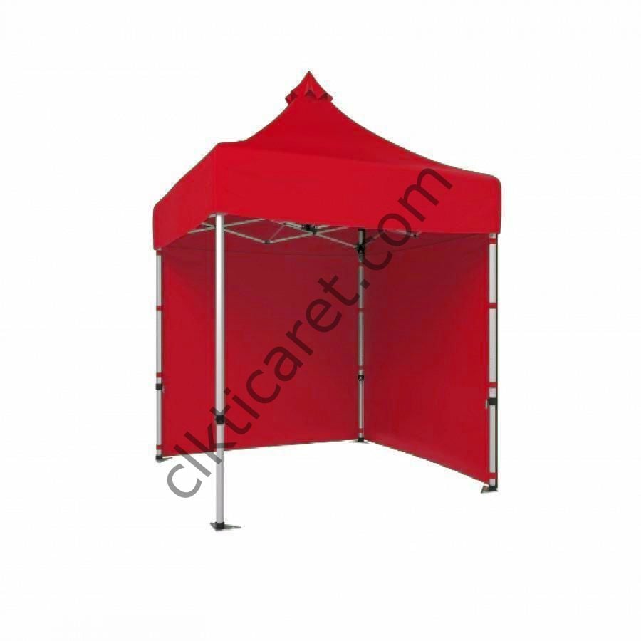 CLK 2x2 40mm Alüminyum Katlanabilir Tente Gazebo Çadır 2 Kenar Kapalı Kırmızı