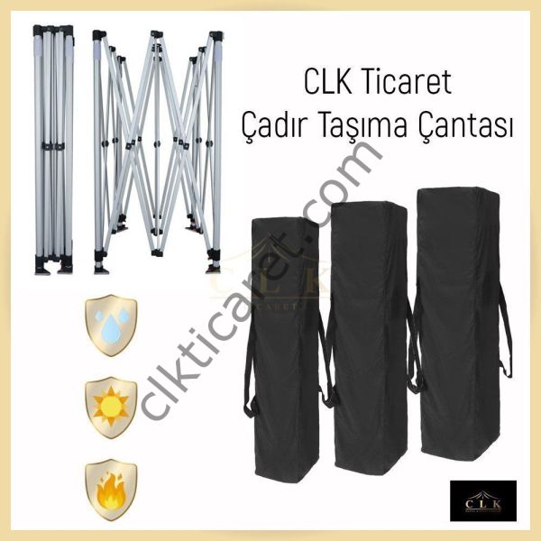 CLK 2x2 40mm Alüminyum Katlanabilir Tente Gazebo Çadır 2 Kenar Kapalı Açık Mavi (Turkuaz)