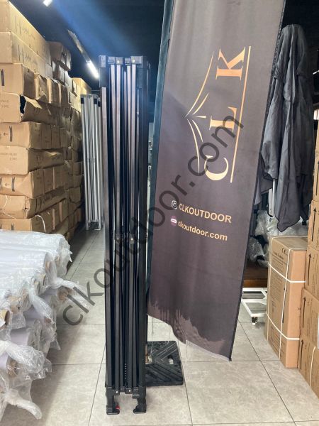 CLK 4x4 Katlanabilir Tente Gazebo Çadır 40mm Çelik Profil Arkası Kapalı Lacivert