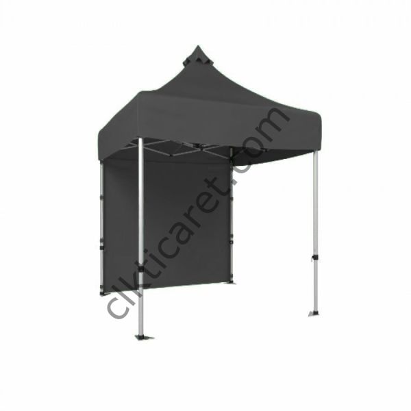 CLK 2x2 40mm Alüminyum Katlanabilir Tente Gazebo Çadır 1 Kenar Kapalı Gri