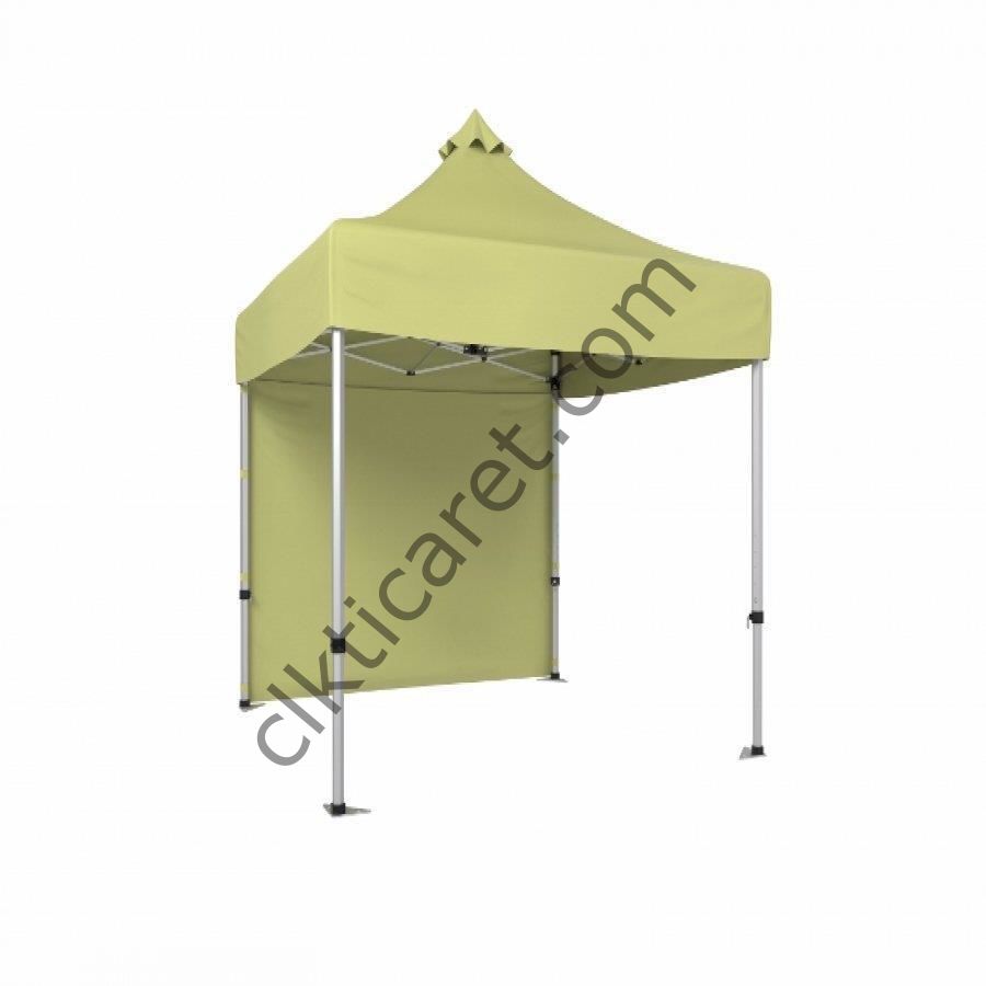 CLK 2x2 40mm Alüminyum Katlanabilir Tente Gazebo Çadır 1 Kenar Kapalı Krem