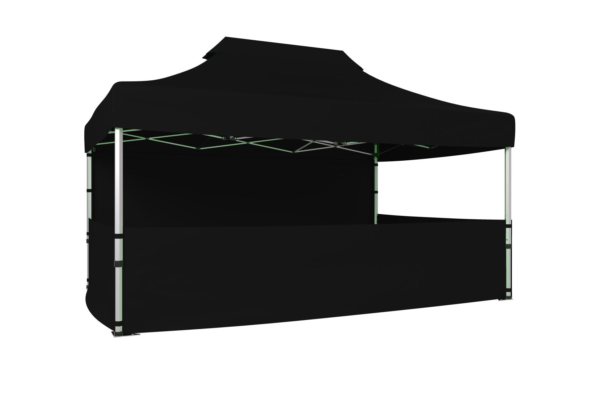 CLK 3x4,5 40mm Alüminyum Katlanabilir Tente Gazebo Çadır 4 Kenar Kapalı 3 Yarım Duvarlı
