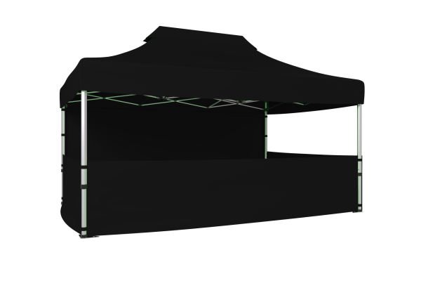 CLK 3x4,5 40mm Alüminyum Katlanabilir Tente Gazebo Çadır 4 Kenar Kapalı 3 Yarım Duvarlı