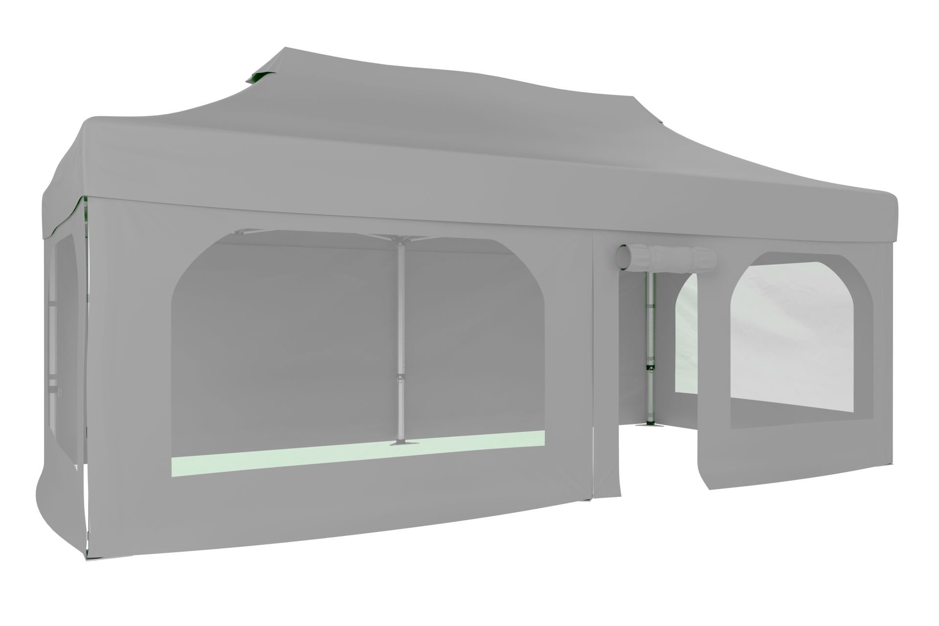 CLK 3x6 40mm Alüminyum Katlanabilir Tente Gazebo Çadır  2 Yan Pencereli 1 Yan Aksesuarsız 1 Yan Kapı ve Pencereli