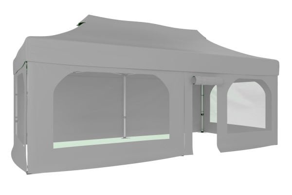 CLK 3x6 40mm Alüminyum Katlanabilir Tente Gazebo Çadır  2 Yan Pencereli 1 Yan Aksesuarsız 1 Yan Kapı ve Pencereli