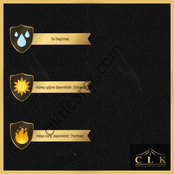 CLK 2,5x2,5 52mm Kalın Alüminyum Katlanabilir Tente Gazebo Çadır 1 Kenar Kapalı