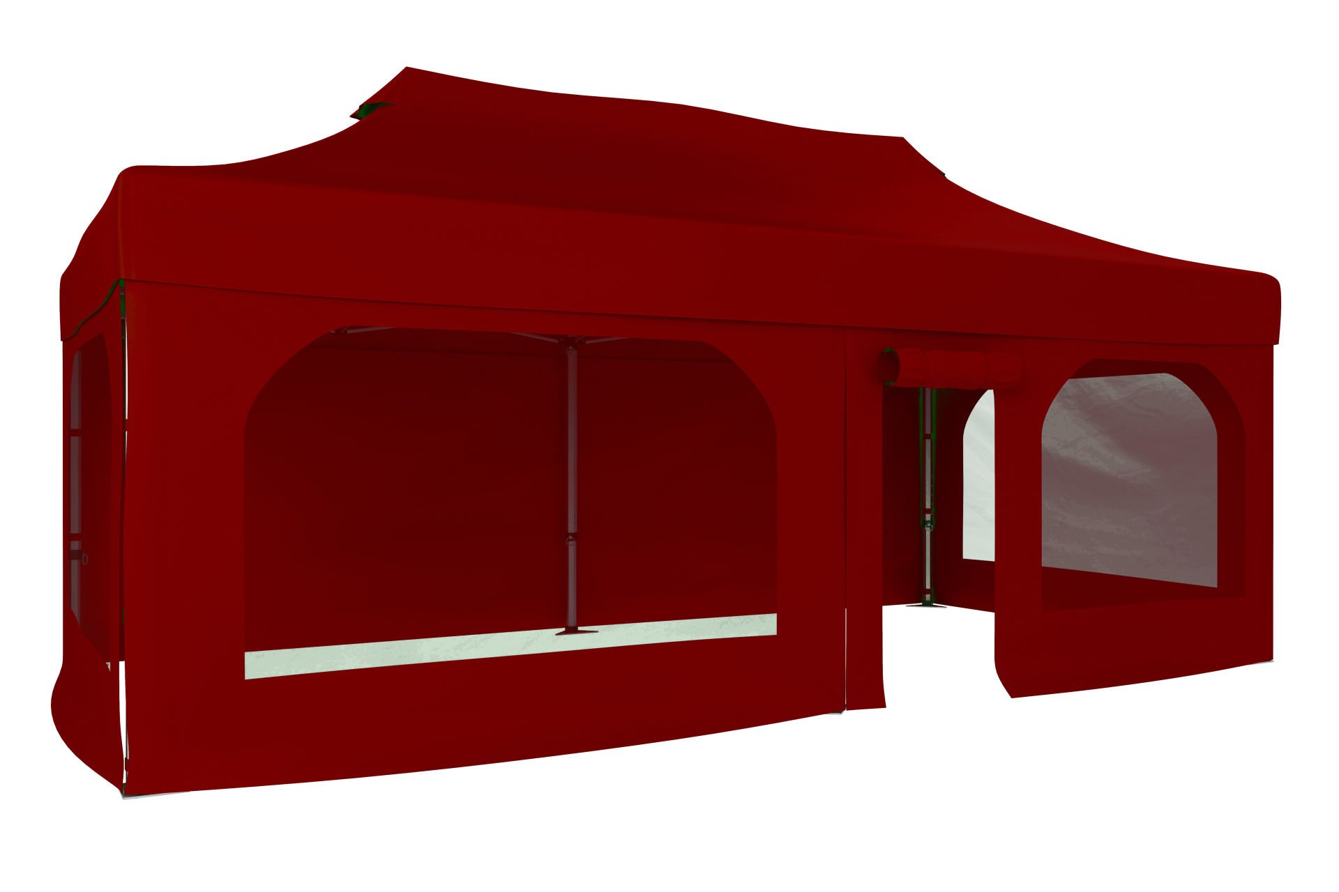 CLK 5x10 52mm Kalın Alüminyum Katlanabilir Tente Gazebo Çadır 2 Yan Pencereli 1 Yan Aksesuarsız 1 Yan Kapı ve Pencereli