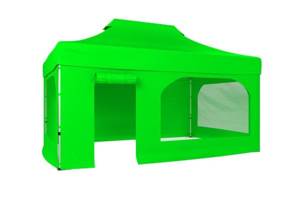 CLK 3x4,5 52mm Kalın Alüminyum Katlanabilir Tente Gazebo Çadır 4 Kenar Kapalı Takım Pencereli Kapılı