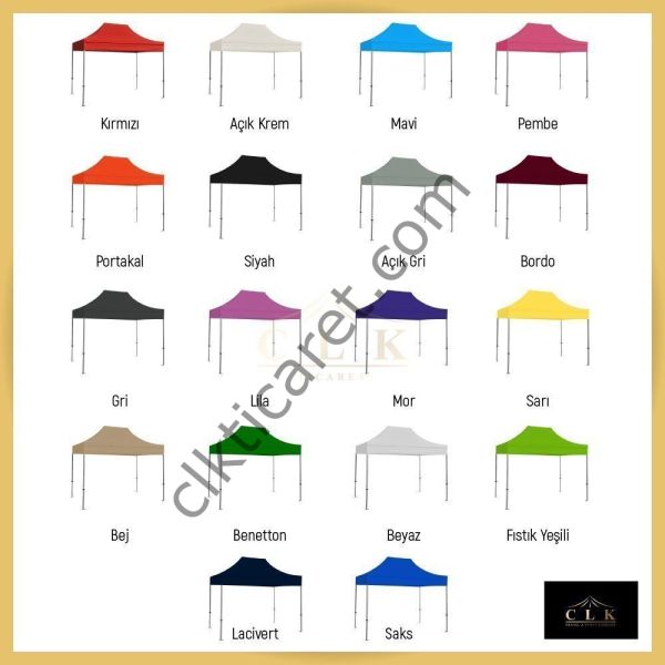 CLK 2x3 Katlanabilir Tente Gazebo Portatif Çadır Pembe