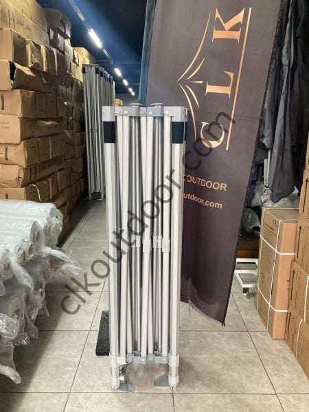 CLK 3x4,5 52mm Kalın Alüminyum Katlanabilir Tente Gazebo Çadır 1 Kenar Kapalı