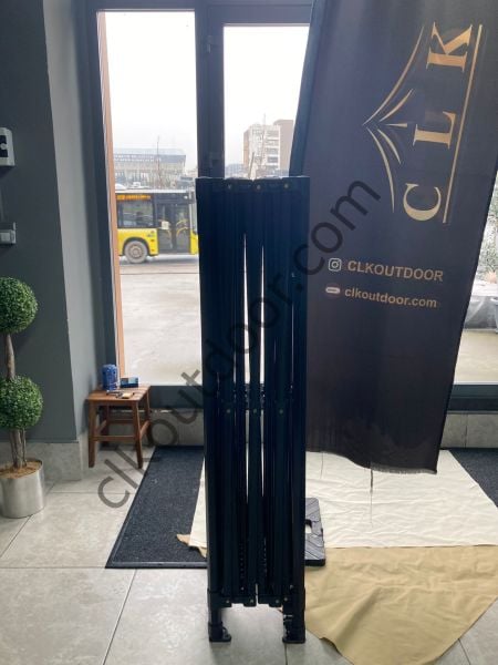 CLK 3x4,5 mt 40 mm İskelet Gazebo Portatif Kamp ve Karavan Çadırı Katlanabilir Tente Gri