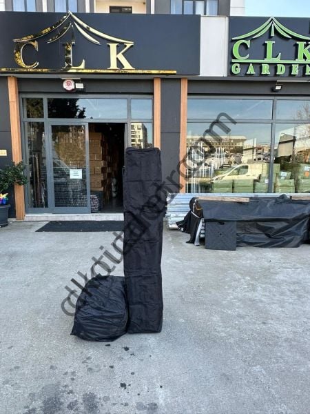 CLK 3x6 30 mm Yeni Sistem 4 Pencere 2 Kapılı Verendalı Portatif Katlanabilir Gazebo Kamp Çadırı
