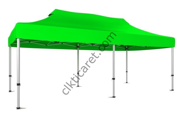CLK 3x6 30 mm Katlanabilir Tente Gazebo Portatif Çadır Açık Yeşil