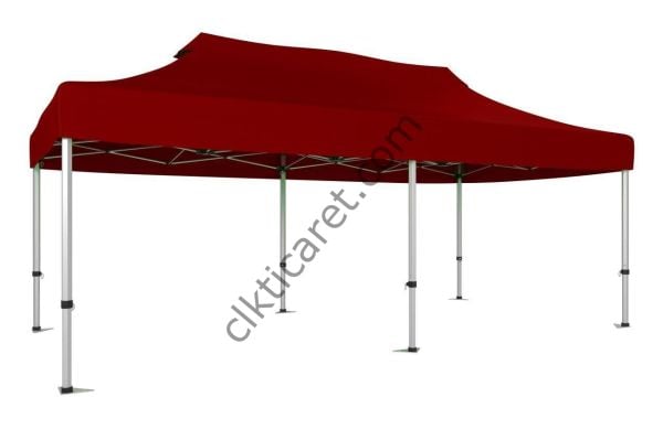 CLK 3x6 30 mm Katlanabilir Tente Gazebo Portatif Çadır Bordo