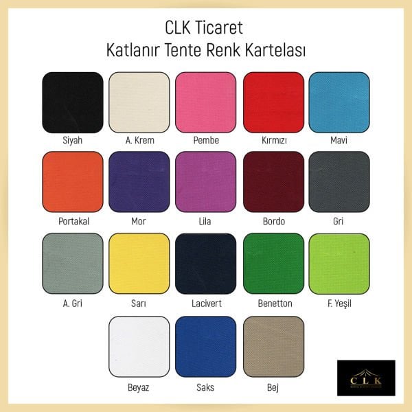 CLK 3x3 30 mm Profil Kış Bahçesi Karavan Çadırı Şeffaf Brandalı Gazebo Katlanır Çadır Portatif Tente