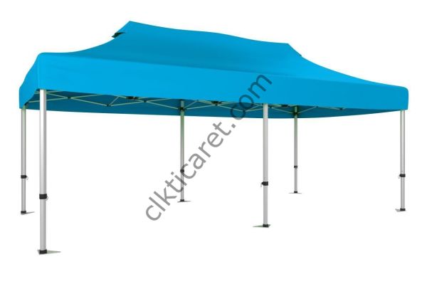 CLK 3x6 30 mm Katlanabilir Tente Gazebo Portatif Çadır Açık Mavi (Turkuaz)